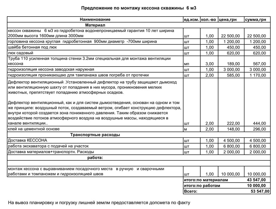 кессон 6000 литров